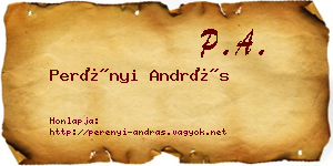 Perényi András névjegykártya